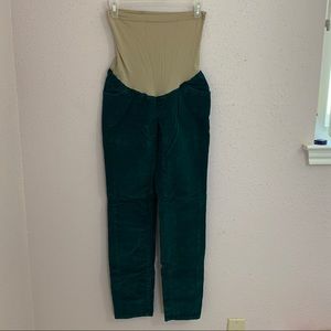 Green corduroy Motherhood maternity pants